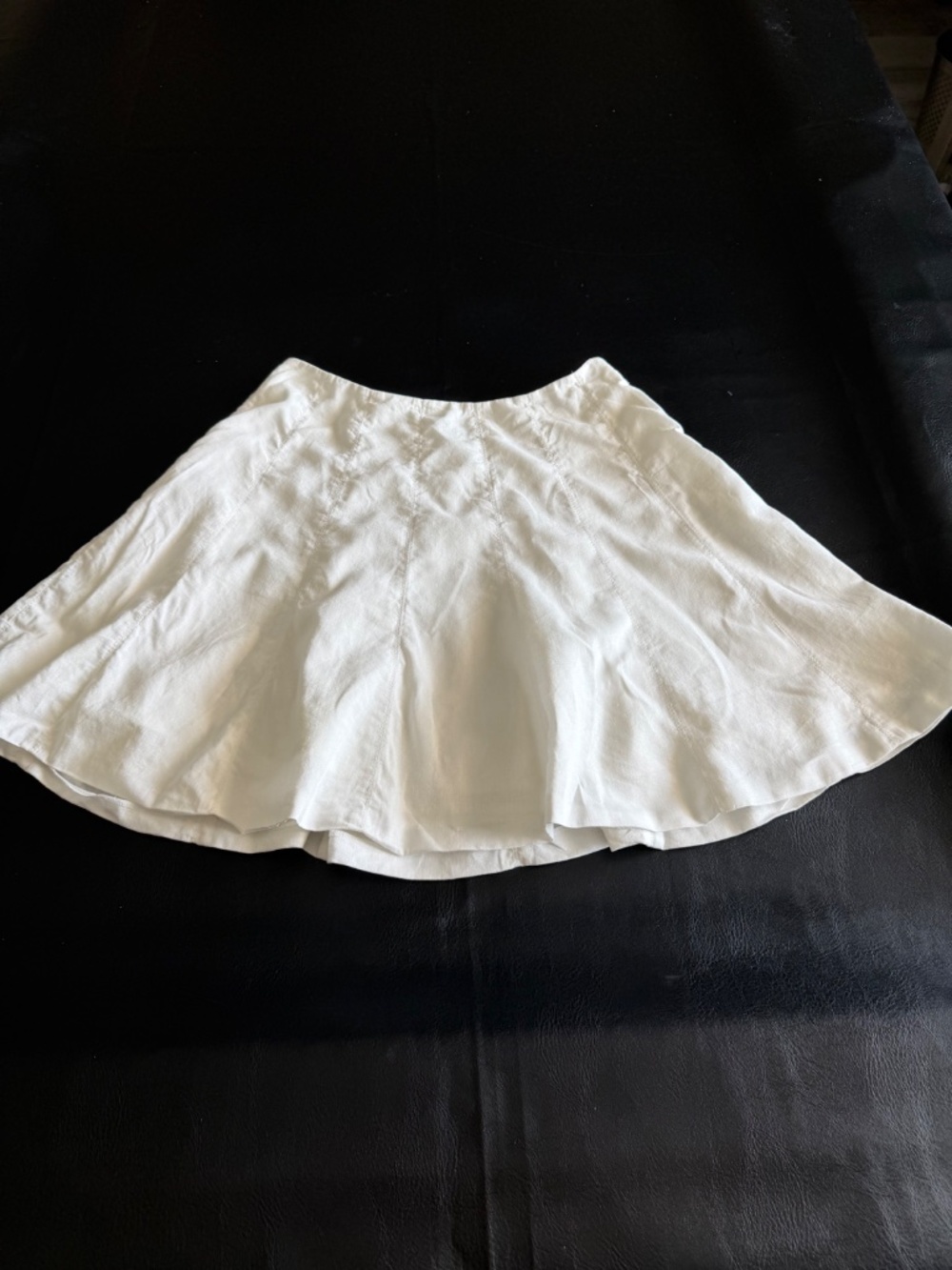 White House Black Market White Skirt Linen 8